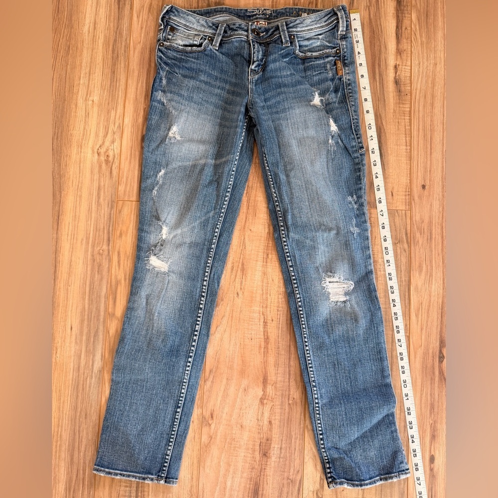 Silver Jeans Audrey Skinny Low Rise Women's Distressed Denim - Picture 7 of 9